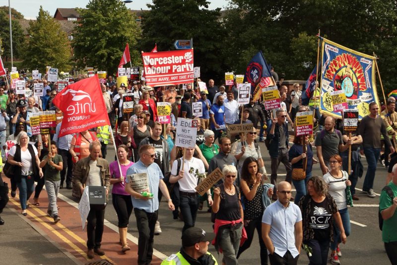 Worcester Labour Party joins the march against racist EDL 1st September last year