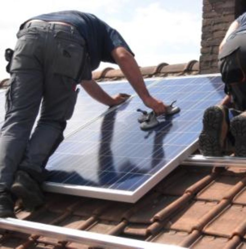 installation of solar panel by local tradesperson