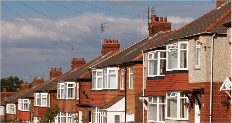 Labour Manifesto for Worcester 2019: Housing and Homelessness. Row of semi-detatched 1930s houses.