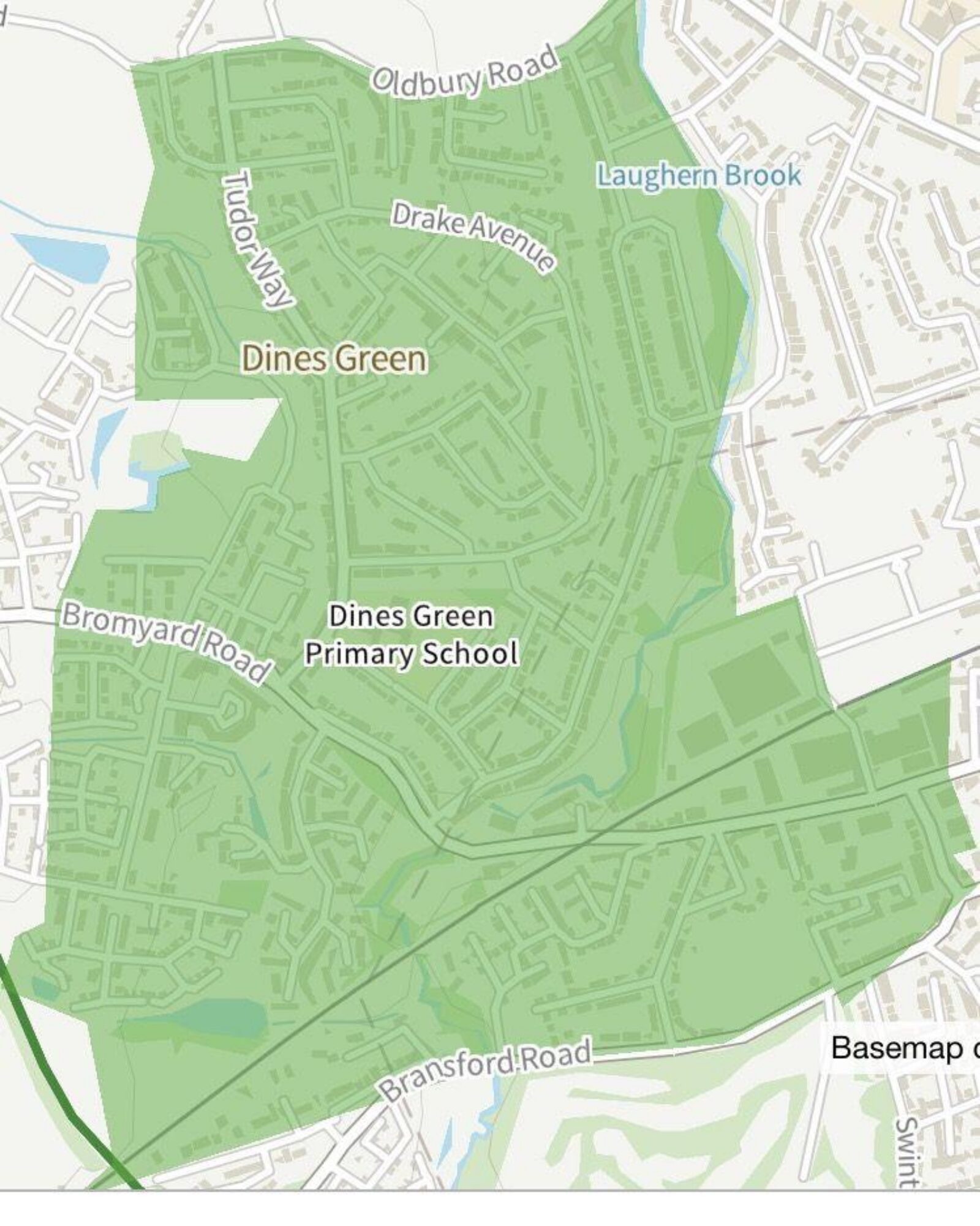 Map of Dimes Green and Grove Farm