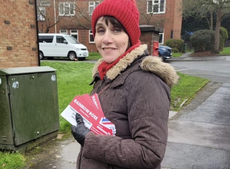 Cllr Zoe Cookson delivering leaflets